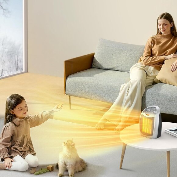 NEW Portable Electric Space Heater Thermostat Ceramic Fan Office Room Desk Indoo - Picture 8 of 15